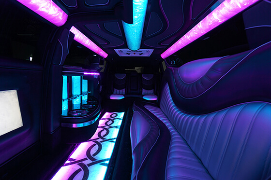 Luxury limousine interior